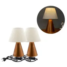 Kit 2 Abajur luminária de Mesa Clássico Cone de Cobre Com Cúpula Para Casa canto de Sala Quarto Cabeceira Cama