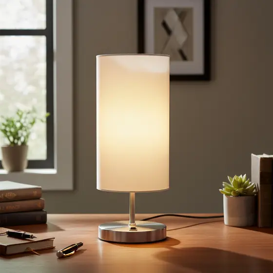 Abajur Luminária de Mesa Redondo Com Interruptor Com Cúpula algodão Casa canto Sala Quarto cabeceira de cama escritório