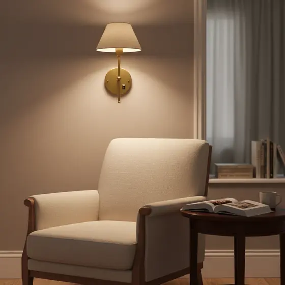 Arandela luminária de Parede clássico interno Com Interruptor e Cúpula Ref 16 decorativa casa sala quarto escritório
