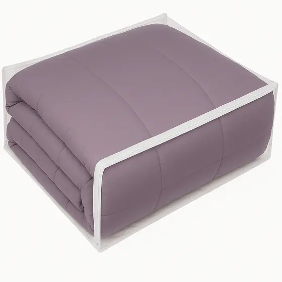 Kit 5 Saco Embalagem Organizador Para Cobreleito com Zíper Pvc Guarda-Roupa