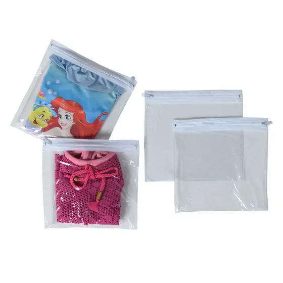 Kit 5 Saquinho Organizador Para Biquíni e Roupa Íntima Moda Praia Pvc com Zíper