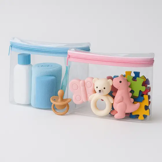 Kit 10 Necessaire Pvc Transparente Multiuso Tam P  M G