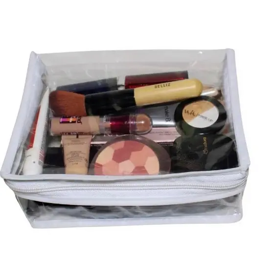 Kit 10 Saco Organizador Multiuso Maquiagem e Cosméticos Necessaire Pvc com Zíper