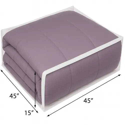 Kit 2 Saco Embalagem Organizador Para Cobreleito com Zíper Pvc Guarda-Roupa