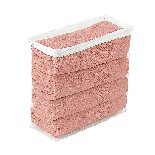 Saco Organizador Embalagem 34x40x6 Pvc Transparente com Zíper para Guarda-Roupa e Mudança
