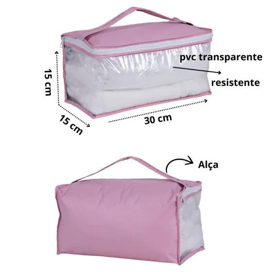 Kit Necessaire Organizadora Maquiagem  Brinquedo Transparente