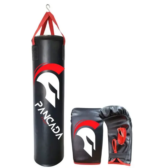 Saco de Pancada 70X100 Pancada Fight + Luva - Preço de Fábrica Boxe