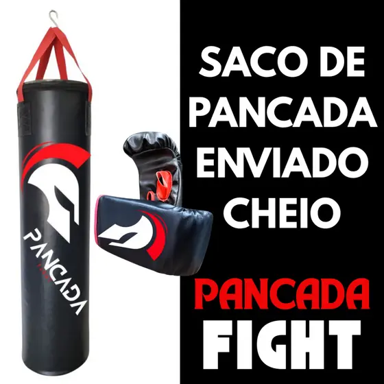 Saco de Pancada 70X100 Boxe CHEIO + Luva Bate Saco - Preço de Fábrica