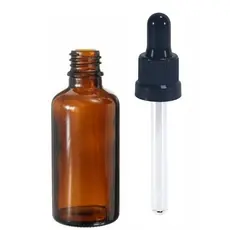 01 Frascos Conta Gotas 30ml Vidro Âmbar E Tampa Com Lacre