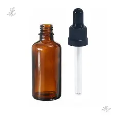 02 Frasco Gotejador Conta Gotas Vidro Âmbar 30ml Tampa Preta