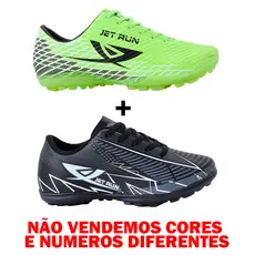 kit 2 pares Chuteira Infantil Society Para Meninos Estilosa Resistente Society Para Jogos de Futebol