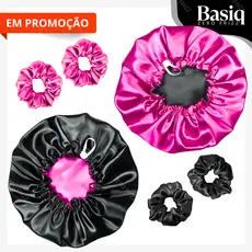 PROMOÇÃO 2 Touca de Cetim Dupla Face com Regulador + 2 xuxinha - ZERO FRIZZ BASIQ