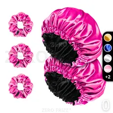 ZERO FRIZZ | Kit Rotina Diária | 2 Toucas dupla face + 3 xuxinhas > escolha sua cor preferida