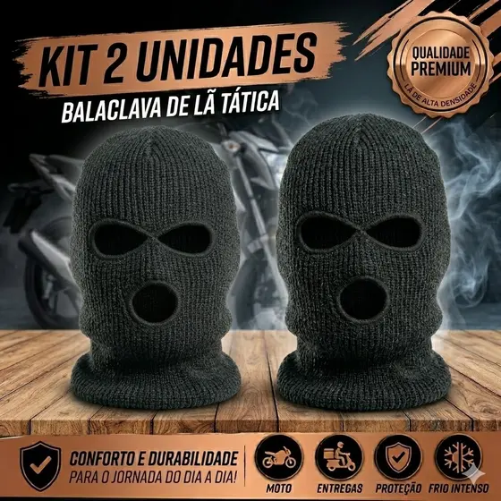 Kit 2 Touca Ninja Motoqueiro inverno forrada balaclava lã envio rapido