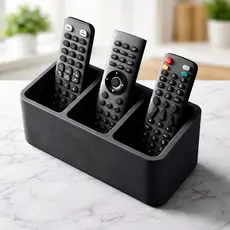 Organizador de Controle Remoto 3 Divisórias | Suporte Moderno em PLA | Porta Controles Sala TV