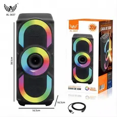 Caixa De Som Bt- Rgb- Al-3637 Caixa de Som Bluetooth Portátil com Som Potente