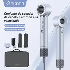 GOKOCO conjunto SECADOR 5 em 1,kit SECADOR escova alisa e enrola