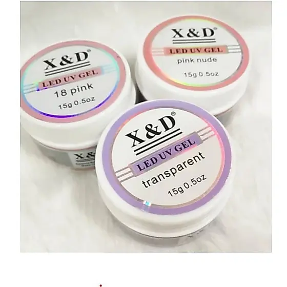 Kit 3 Gel 15g X&D Para Unhas Gel fibra XED XD Profissional Alongamento De Unha