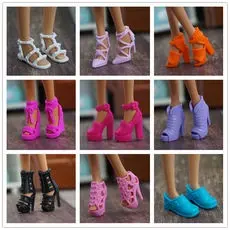 Acessórios para sapatos de boneca de 30 cm, salto alto, brinquedos para meninas