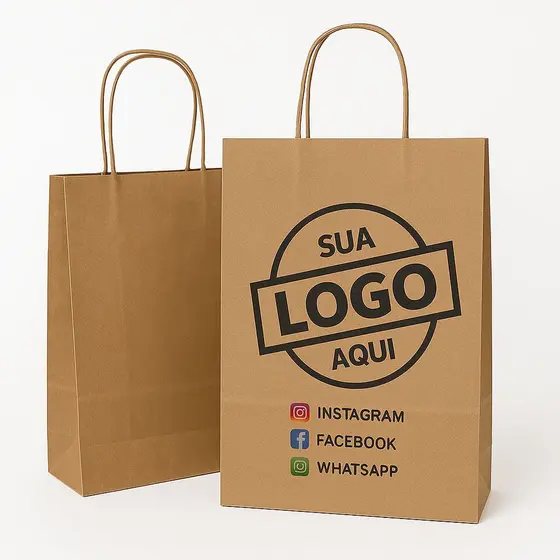 Sacola Personalizada com sua logo 50 PP e 50 P