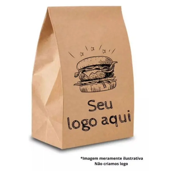 Saco personalizado Seu logo Pardo Lanche Delivery