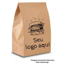Saco personalizado Seu logo Pardo Lanche Delivery