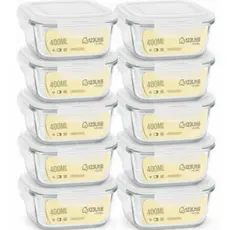 Kit Potes Herméticos Vidro 600ml, 400ml e 310ml Marmita Refratária Tampa com Trava