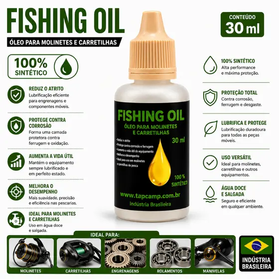 Óleo Lubrificante Para Rolamento Carretilhas E Molinetes de pesca 30ml
