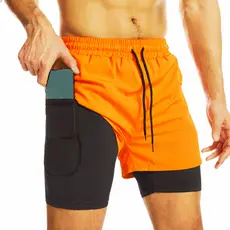 Short duplo 2 em 1 de compressão para academia treino intenso Dryfit e suplex bolso secreto