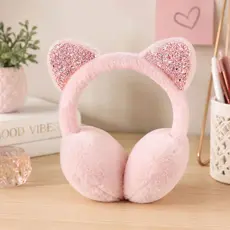 Protetor de Orelha Infantil de Bichinho Rosa com Orelinha