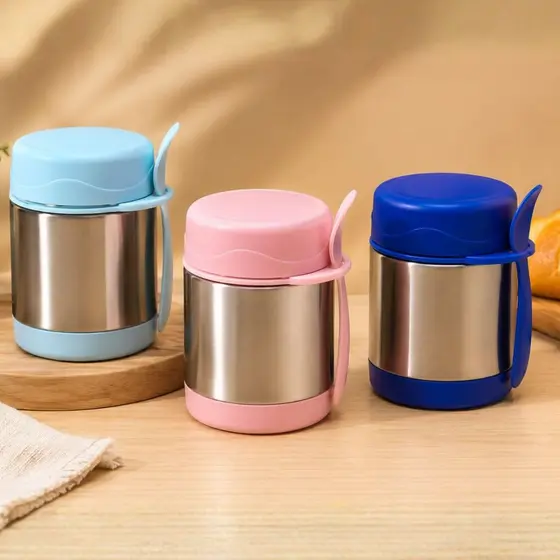 Marmita Térmica Infantil Pote e Talher para Lancheira Papinha 300 ml