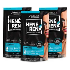 Kit 3 Henê Rená Preto Azulado