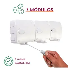 Varal de Parede Retrátil Reforçado Automático Modular 6m 3pç