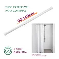 Varão Extensível Ajustável Cortina Banheiro Box 90 a 140cm