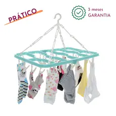 Varal Dobrável 48 Pregadores Calcinha Meia Roupa Íntima Bebê