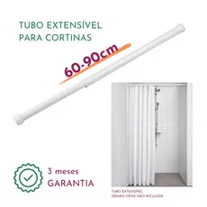 Varão Extensível Ajustável Cortina P Banheiro Box 60 a 90cm