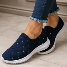 Tenis Feminino Meia Casual Tenis Feminino Para Mulher Leve  Anatomico.( Aplique Bordado Lantejolas quadradinho)