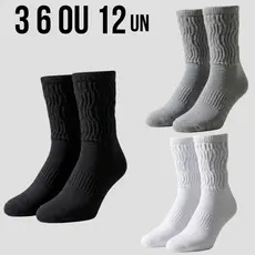 Meia Cano Alto Kit com até 12 Pares de Meia em Algodão Ideias para Academia - Promoção !