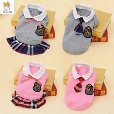 Campus Estilo Casal Pet Roupa Do Cão Roupas Uniforme Para Small Medium Dogs Filhote De Cachorro Camisa
