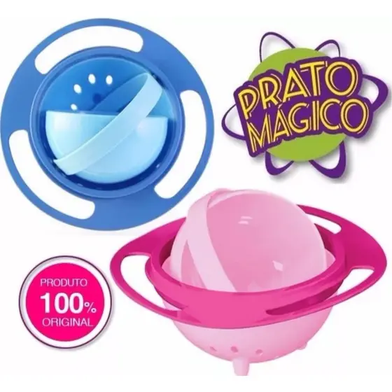 Prato Mágico Infantil Giro 360º - chega de comida pelo chão