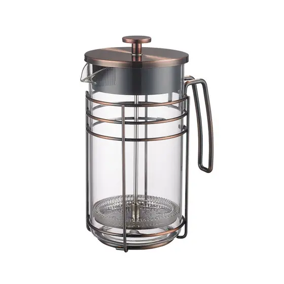 Cafeteira Prensa Francesa 350ml Rose Cobre Vidro e Aço Inox Oxford