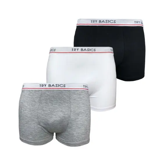 Kit 3 Cuecas Boxer Infantil Box Algodão Cotton New Basic Conforto Promoção