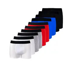 Kit com 10 Cuecas Boxer Box New Basic Masculina Confortável Cotton Algodão Oferta