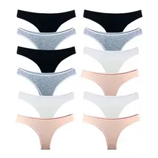 Kit com 12 Calcinhas Tanga New Basic Cotton Confortável Algodão Reforçada Promoção