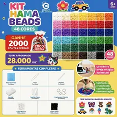 Kit Compreto Com Ferramentas 24-48 cores 2.6mm Perler Hama Beads DIY  Envio Imediato