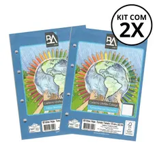 Kit 2 Refil Para Caderno Argolado Colegial 80 Folhas 56g/m² - JANDADIA