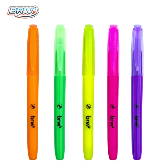Kit 5 Marca Texto Fluorescente Colorido - BRW