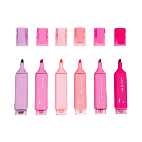 kit com 06 Marca Texto Pink - Leonora