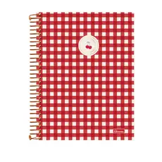 Caderno 15 Matérias Universitário Cherry Lovers 240 Folhas - CADERSIL Capa:Xadrez