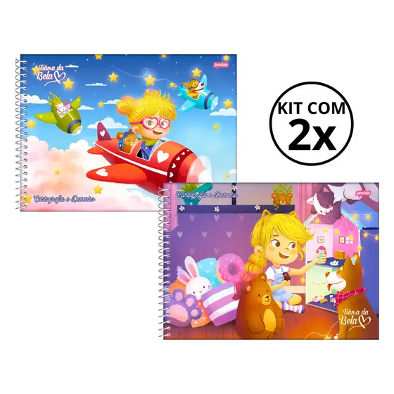 Kit 2 Cadernos De Desenho Universitário Turma Da Bela 80 Folhas - Jandaia